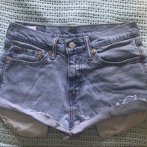 Levis mid-rise jean shorts